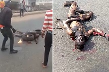 Bike Thief BBQ'd (End shows Burnt to a Crisp)