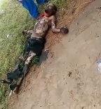 Cable Thief BBQ'd Dying on Ground.