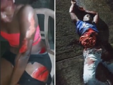 Girl Fucked up but Guy Rolling Around with Guts Hanging Out.