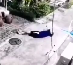 Hard Impact and Splat of Jumper (w/Aftermath)