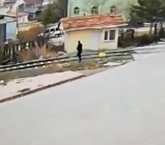 Homeboy not Fast Enough to Outrun Train.