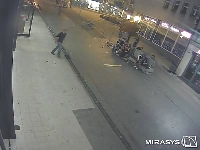 Man get hearth attack after leaving shop and just fell down.