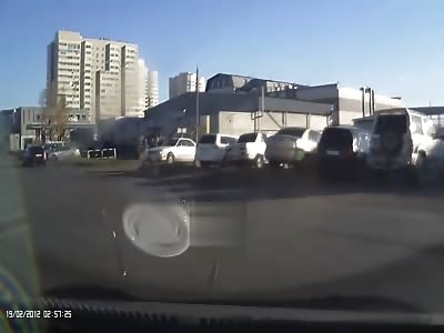 Airborne Car Lands on Pedestrian
