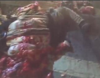 Motorcyclist woman crushed by a truck