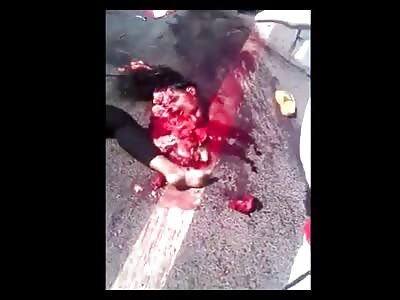 Female pedestrian completely shattered after being hit by a bus