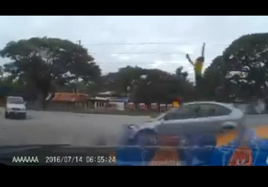 Motorcyclist And Companion Strongly Hit By A Car