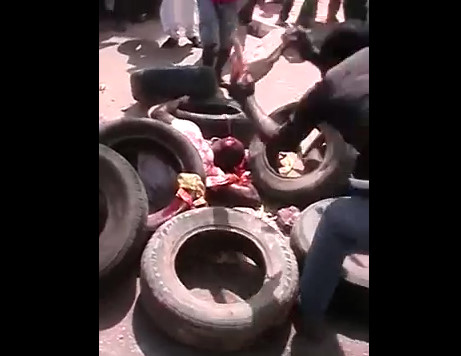 Thief Gets A Huge Stone On The Head And Then Burned