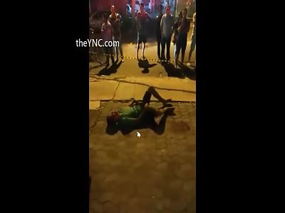 Thief Agonize and Convulse After Being Shot in the Head