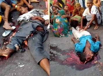 Relatives Mourn the Dead Bodies of Their Parents Crushed by a Truck