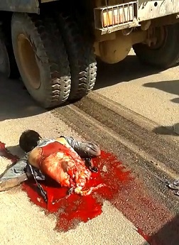 Man Crushed by a Truck and Left his Body in Half 