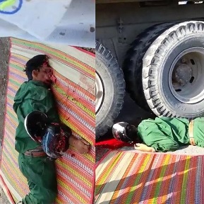 Motorcyclist Died With Head Crushed by Truck