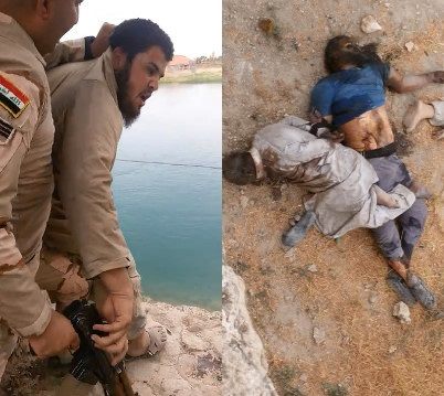 DAESH member is Thrown from Height and Executed with Multiple Shots