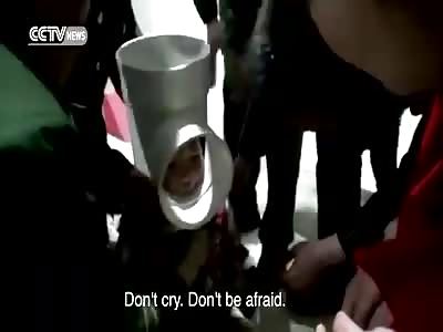 WTF!!! NAUGHTY BOY GETS HEAD STUCK IN PLASTIC WATER PIPE