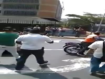 THIEF IS SEVERELY BEATEN BY PEOPLE 