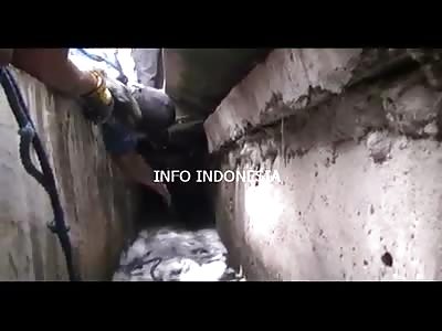 THIEF HIDDEN IN SEWAGE FOR TEN HOURS IS ARRESTED