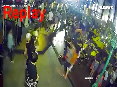 WOMAN DRIVER SUFFERS A HEART ATTACK AND INJURED SEVEN - ANOTHER ANGLE