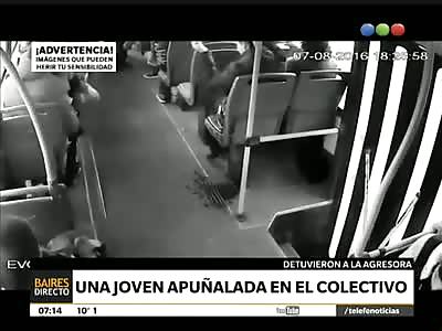 GIRL IN A BUS BEING STABBED DURING ASSAULT