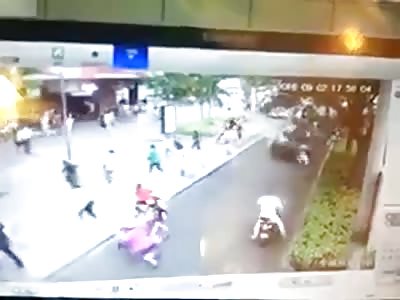 CRAZY DRIVER RUNS OVER SEVERAL PEOPLE