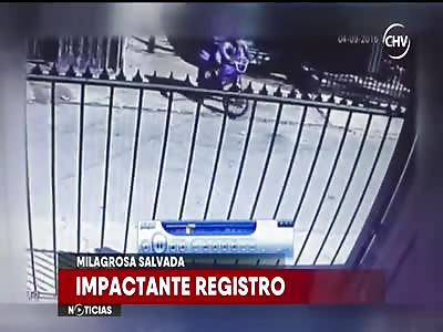 BOY ON A BICYCLE BEING HIT BY TAXI