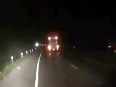 WILD MALE ELEPHANT BEING RUN OVER BY BUS