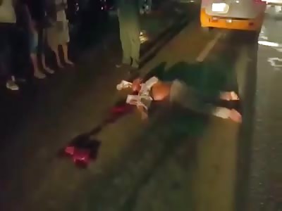 CRUSHED HEAD AND BRAIN SPREAD... YES, HE'S DEAD!