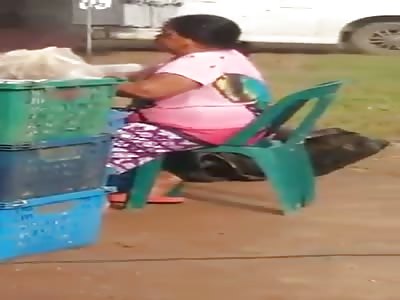 WOMAN BEING ATTACKED BY BEES SWARM