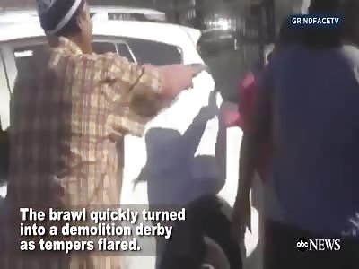 BRUTAL PARKING SPOT FIGHT TURNS INTO DEMOLITION DERBY