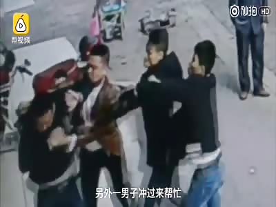 MAN BEING STABBED TO DEATH DURING A BRAWL