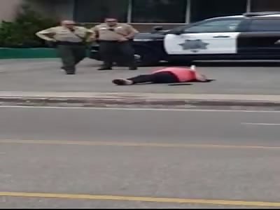 CRAZY WOMAN WITH TWO BUTCHER KNIVES GETS TASED