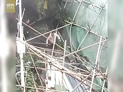 WTF! SCAFFOLDING COLLAPSE INJURING WORKERS