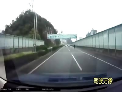 OLD HIGHWAY JAYWALKER HIT BY CAR