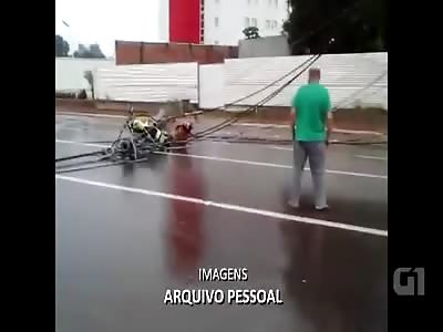 WOUNDED WOMAN AFTER ENERGY POLE FALL