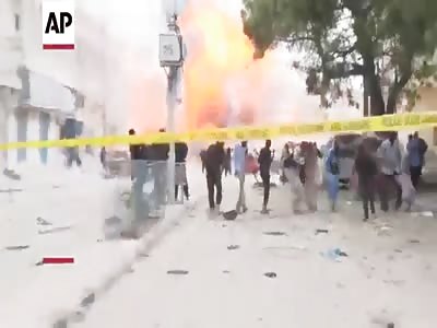 BOMB BLAST CAUGHT ON CAMERA AS SOMALI MILITANTS ATTACK HOTEL