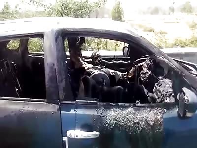 MAN BURNT ALIVE IN CAR