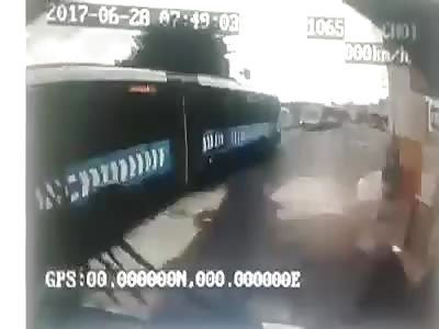 PEDESTRIAN DIES HIT BY BUS