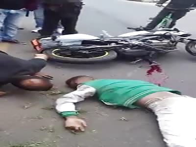 MOTORCYCLE RIDER LOSES ARM IN HORRIFIC CRASH