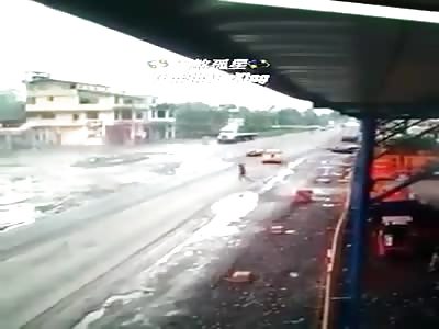 INATTENTIVE MAN BEING RUN OVER BY CAR