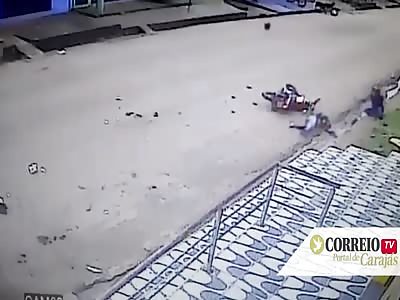 TWO MOTORCYCLES COLLIDE WITH EACH OTHER