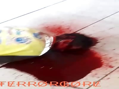 HE DIED AND NOW IS LAYING IN A BLOOD PUDDLE