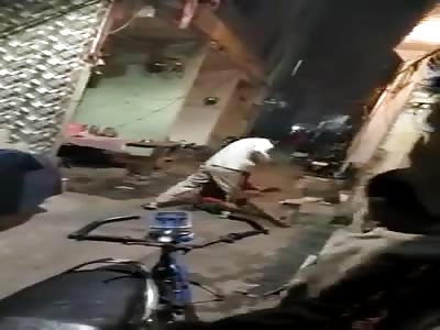 WATCH THIS GUY WITH EXPOSED GUTS WHILE BEING STABBED TO DEATH