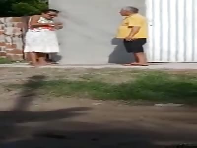 MAN DOUSED IN GASOLINE AND BURNED 