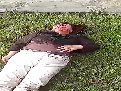 MAN DYING COVERED IN BLOOD