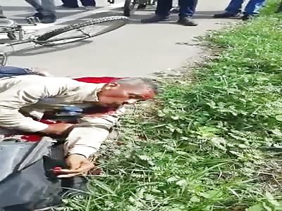 MAN STILL ALIVE AFTER SHOCKING BYCICLE ACCIDENT