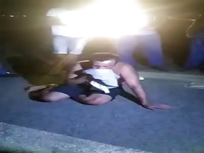TRUCK THIEF BEING BEATEN 