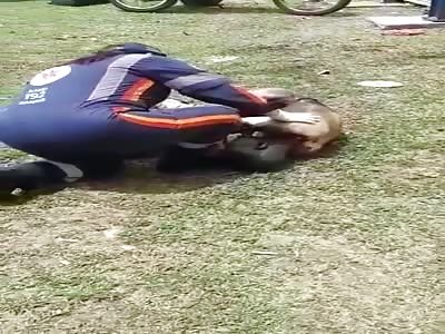 HOMELESS MAN TRIED TO STEAL POWER CABLES