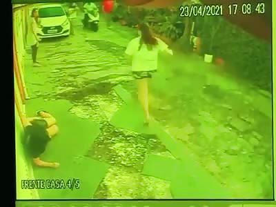 WOMAN BEING SMASHED BY CAR