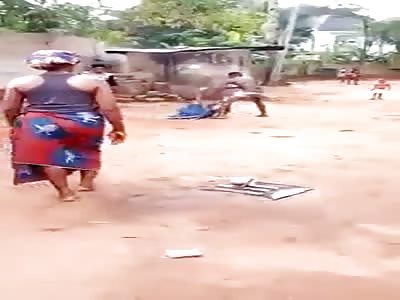 WOMAN BEING CRUELLY BEATEN