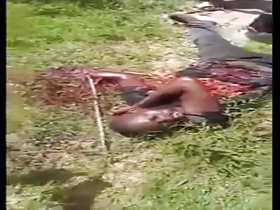 MAN'S BODY SHATTERED BEING FILMED BY MOB