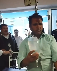 Knife Stuck in Man's Skull