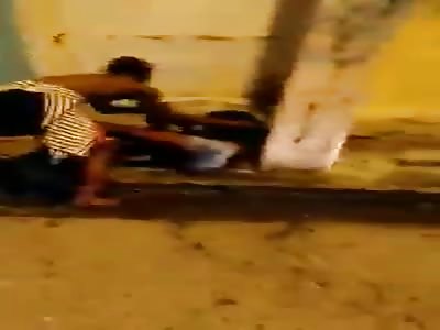 BLACK COUPLE FIGHTING IN THE SEWER